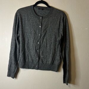 Massimo Dutti Wool Blend Knit Crew Neck Cardigan